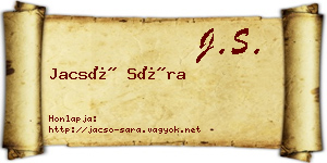 Jacsó Sára névjegykártya