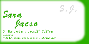 sara jacso business card