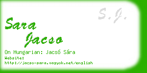 sara jacso business card